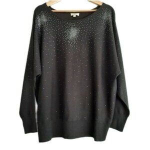 LAURA Dolman Sleeve Light Sweater Rhinestones PLUS Sz 1X